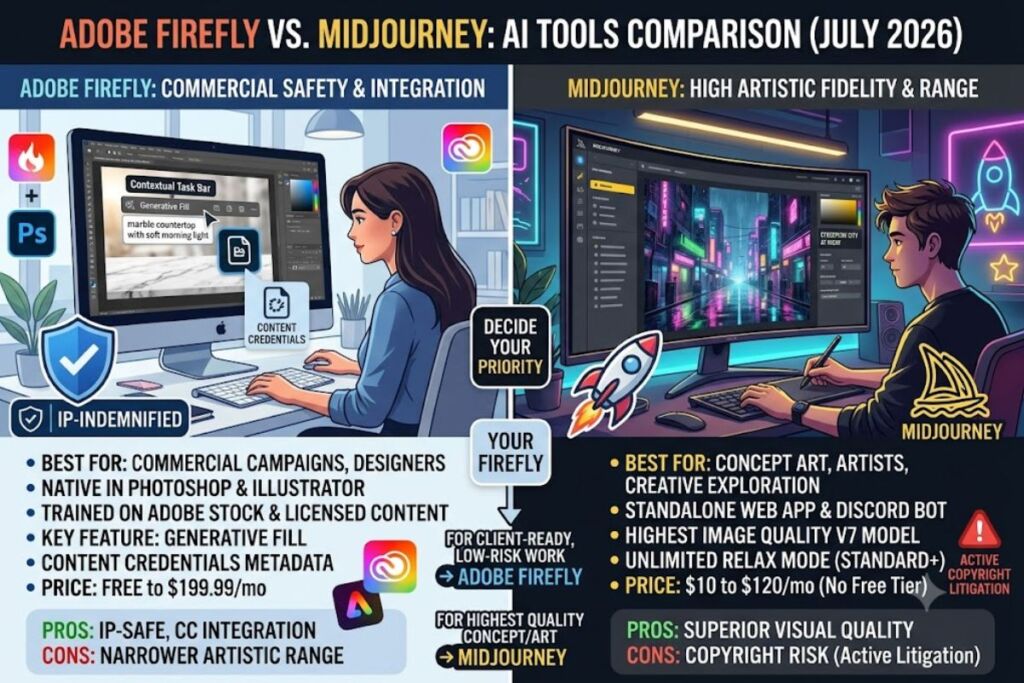 Adobe Firefly vs Midjourney