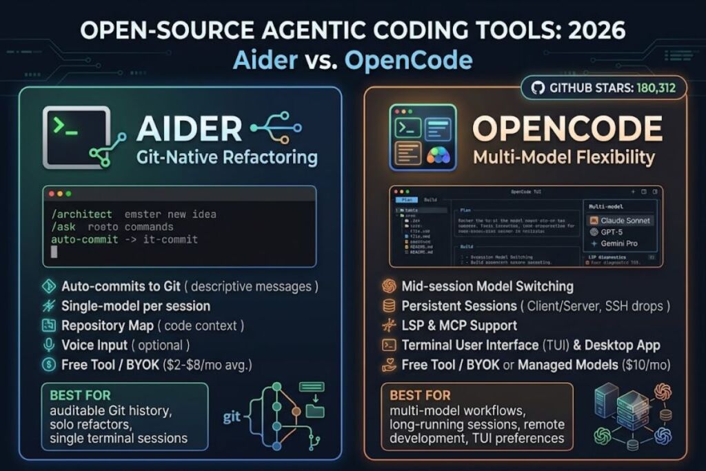 Aider vs OpenCode Best Open-Source AI Coding Tool