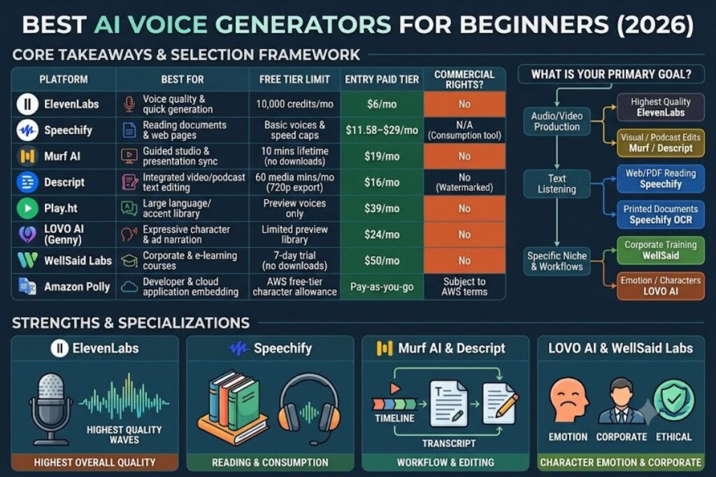 Best AI Voice Generators for Beginnerst