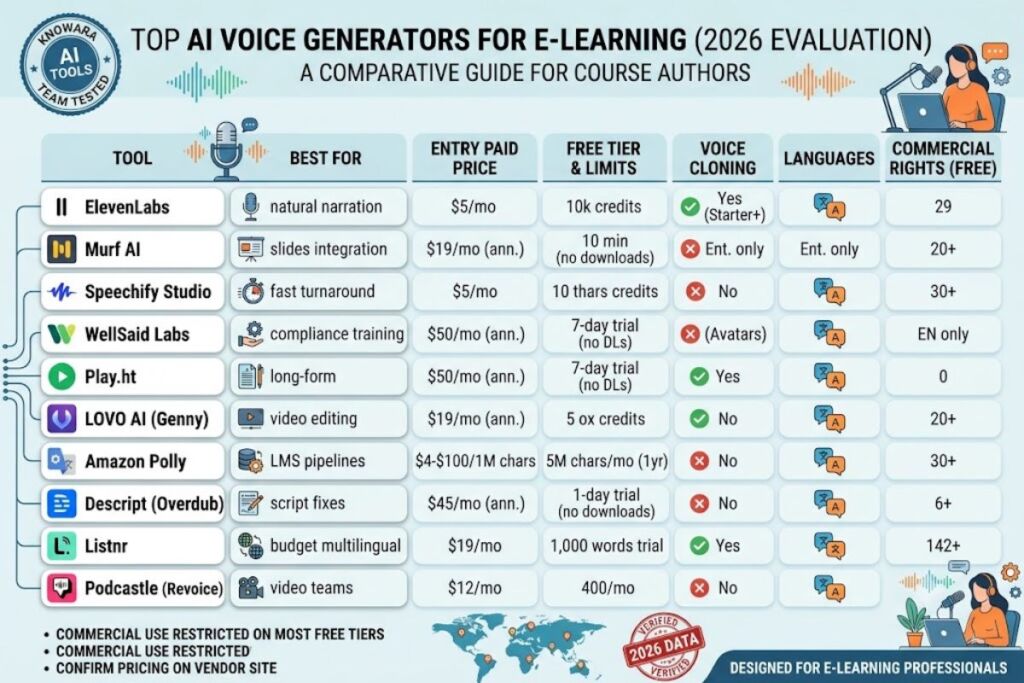 Best AI Voice Generators for E-Learning