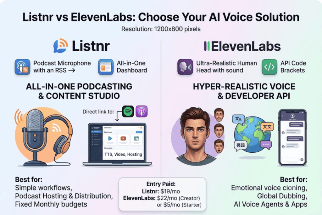 Listnr vs ElevenLabs comparison