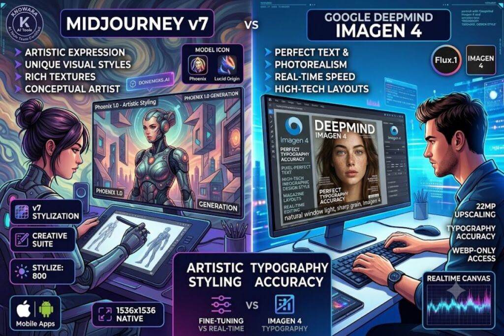 Midjourney vs Imagen 4