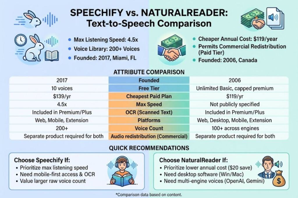 Speechify vs NaturalReader