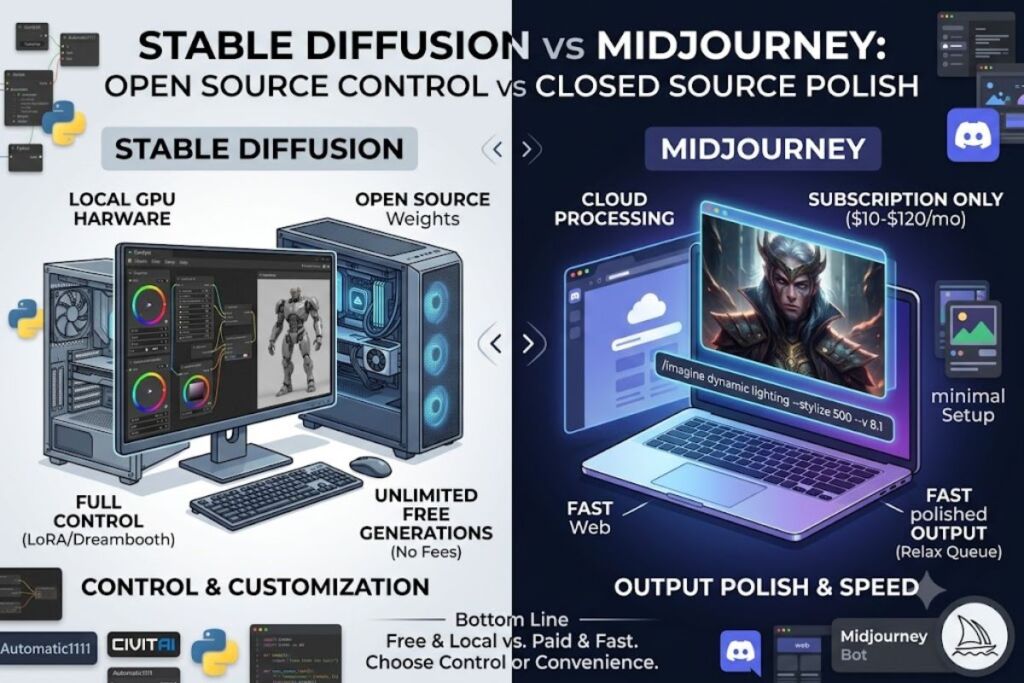 Stable Diffusion vs Midjourney