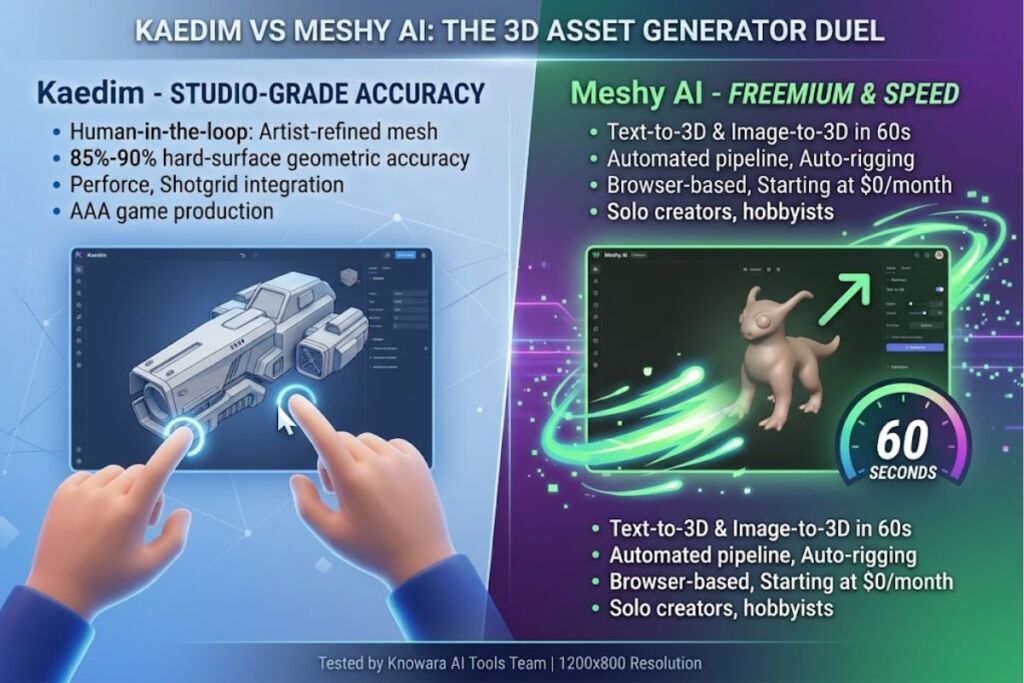 Kaedim vs Meshy AI Which 3D Asset Generator Wins in 2026