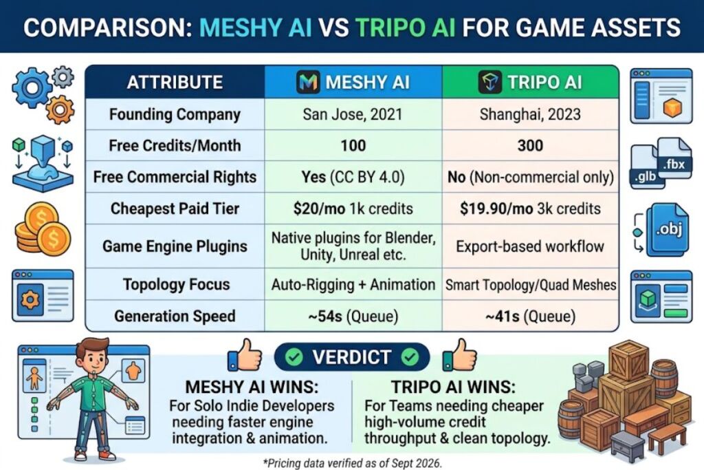 Meshy AI vs Tripo AI Which AI 3D Generator Wins for Game Assets